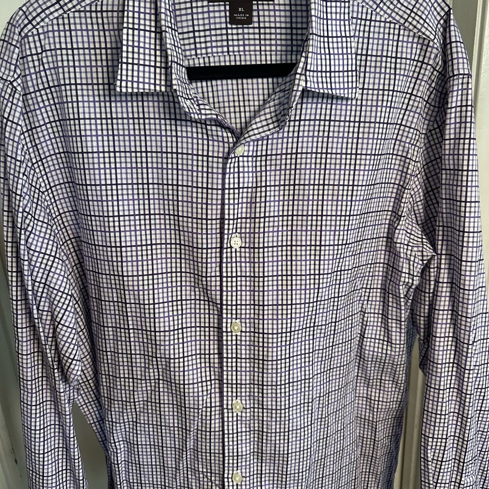 Men's Michael Kors Purple Checkered Shirt